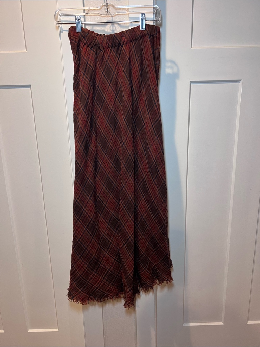 NATURAL LIFE Red Plaid Maxi Skirt